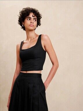 Banana Republic Linen-Blend Square-Neck Bustier